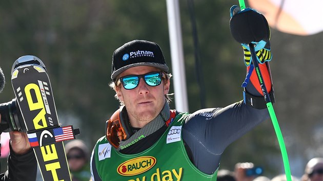 Ted Ligety po vtzstv v obm slalomu v Kranjsk Goe. 
