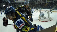 Momentka z hokejového derby Ústí - Most.