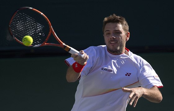 Stanislas Wawrinka v duelu tvrtého kola na turnaji v Indian Wells.