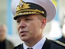 Vrchní velitel ukrajinské ernomoské flotily viceadmirál Serhij Hajduk na...