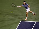 Roger Federer na turnaji v Indian Wells v souboji s Kevinem Andersonem.