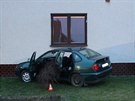Sráka dodávky a osobního auta v Mutnicích na Hodonínsku (úterý 18. bezna...