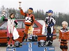 Karel Hanika (uprostřed) vítězil už v závodech minibiků.