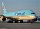 Letadlo Airbus A380 Korean Airlines registrace HL7614 na ruzyském letiti 14....