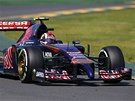NA TRATI. Ruský závodník Daniil Kvjat z týmu Toro Rosso pi tréninku ped