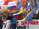 Moskevská demonstrace proti zásahu na Krymu (15. bezna 2014)