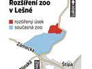 Mapa rozíení zoo v Lené