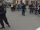 Policejní manévry na Václavském námstí