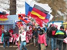 Stánek s polskými suvenýry bhem MS v letech na lyích v Harrachov