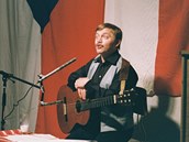 Karel Kryl při koncertě na podporu Solidarity, Mnichov 1982