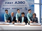 Korean Air pebr prvn A380 v Toulouse