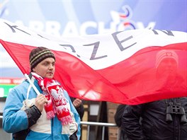 Smutný polský fanouek na MS v letech na lyích v Harrachov
