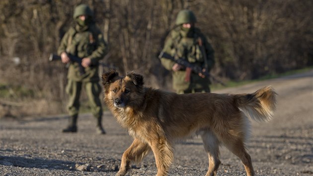 Ruští vojáci na Krymu (12. března 2014)
