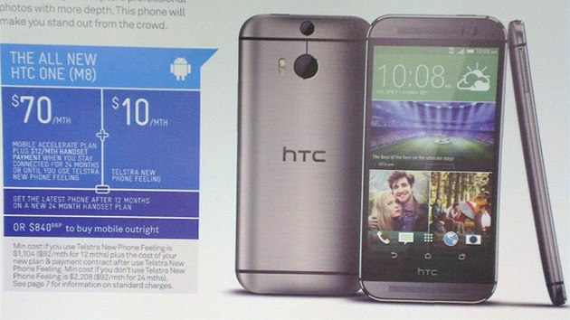 Broura australskho opertora Telstra s informacemi o HTC The All New One.