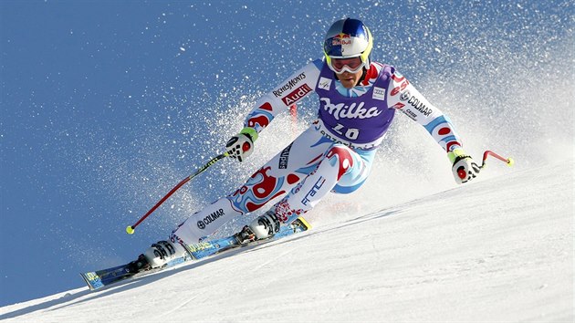 Alexis Pinturault na trati super-G ve vcarskm Lenzerheide