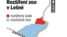 Mapa rozíení zoo v Lené