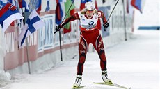 Tora Bergerová během sprintu ve finském Kontiolahti