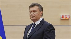 Svržený prezident Janukovyč na tiskové konferenci v Rostově na Donu (11. března