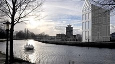 Architektonický návrh budovy z dílny nizozemského ateliéru DUS navenek odpovídá typickému stylu známých cihlových dom�.