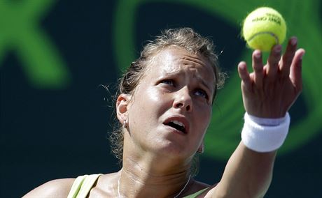 Barbora Zhlavov-Strcov na turnaji v Miami.