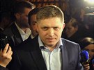Slovenský premiér a prezidentský kandidát Robert Fico pichází 29. bezna veer...