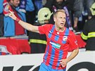 Plzeský záloník Daniel Kolá se raduje z gólu, který vstelil v osmifinálové...