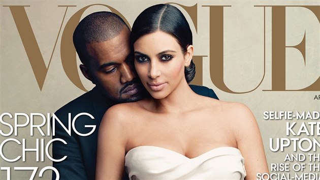 Kim Kardashianov a Kanye West na titulce asopisu Vogue.