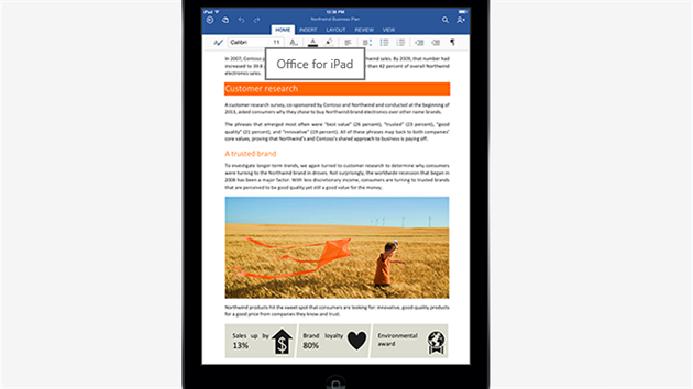 Microsoft oficiálně pustil Office na iPad.
