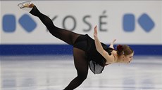 Eliška Březinová při krátkém programu na mistrovství světa v Japonsku.
