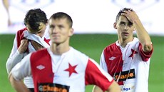 ZKLAMÁNÍ. Slavia selhala v domácím utkání s Jihlavou. Na snímku (zleva)...