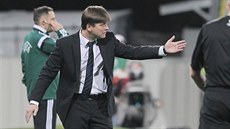Trenér plzeských fotbalist Duan Uhrin mladí diriguje své svence bhem...