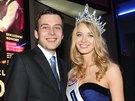 Česká Miss 2014 Gabriela Franková a její přítel Roman (29. března 2014)