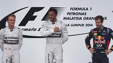 VÍTZ JSEM JÁ. Lewis Hamilton se tlue do srdce na oslavu vítzství ve Velké