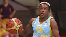 Danielle Robinsonová z USK Praha sm��uje ke ko�i Slovanky.