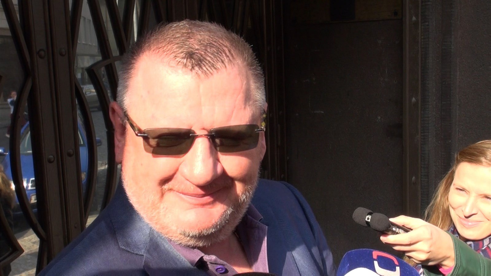 Lobbista Ivo Rittig po výslechu na pra�ském Per�týn� (3. dubna 2014)