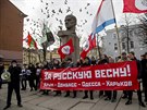 Proruská demonstrace v Charkov (7. dubna 2014)