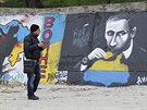 Putin ujídá z Ukrajiny. Graffity v Odse (7. dubna 2014)