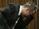 Jihoafrický atlet Oscar Pistorius pláe u soudu (7. dubna 2014)