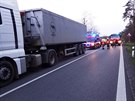 Následky elní sráky kamionu a dodávky na Hodonínsku. (2. dubna 2014)