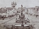 Námstí v Teli v roce 1860. V té dob ve mst psobil fotograf Leopold...