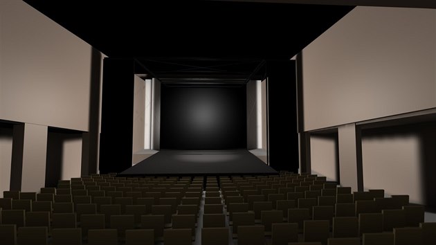 Návrh na proměnu bývalého kina Hraničář v divadelní prostory počítá s vytrčením jeviště nad první sedačky, aby bylo uzpůsobené chystaným představením.