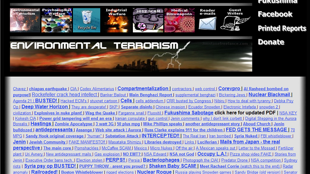 vodn strnka "reportra na voln noze" jasn ukazuje i tmat, kterm se vnuje. Namtkou jmenujme: sabot Fukuimy, psychologick vojensk operace v Srii, Mossad odplil mexick parlament, Haarp a hurikn Sandy...