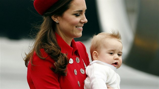 Vvodkyn z Cambridge Kate a jej syn princ George na nvtv Novho Zlandu (7. dubna 2014)