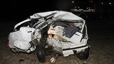 Fiat Punto po tragické nehodě mezi Hulínem a Kroměříží