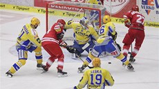 Momentka z utkání Zlín - Tinec. 