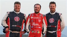 Aleš Loprais, Martin Kolomý a Jaroslav Valtr (zleva) alias tým Loprais Buggyra...