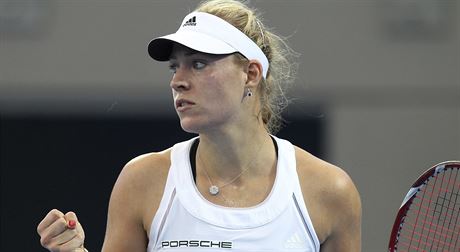 Nmecká tenistka Angelique Kerberová se raduje z výhry v duelu Fed Cupu s...