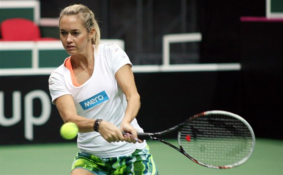 Klára Koukalová v Ostrav ped semifinále Fed Cupu