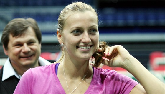 Petra Kvitová pijela do Ostravy na semifinále Fed Cupu v dobré nálad.