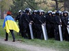 Demonstrace za zachování celistvosti Ukrajiny v Doncku (18. dubna 2014)